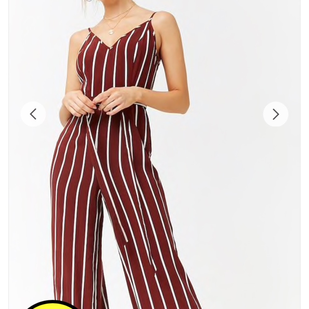 Red and white jumpsuit
